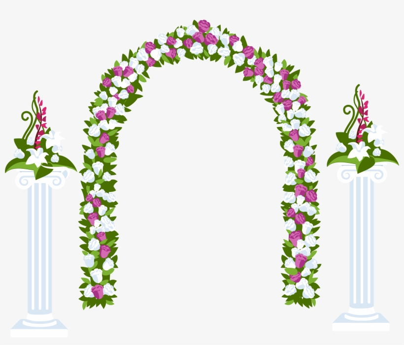 Floral And Columns Best Web Highquality Png - Flower Arch Clipart, transparent png #7124