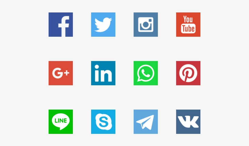 Social Media Icons Png Vector Image Free Download - Kind Of Social Media, transparent png #7179