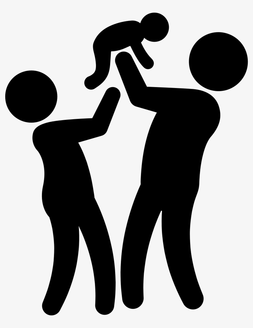 Couple With Baby Silhouettes Of A Family Group Comments - Happy Family Silhouette Png, transparent png #721