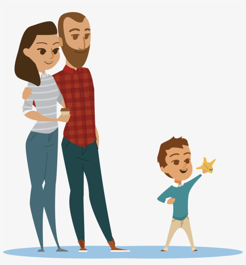  Cartoon  Family Flat Design Animation Parents  Vector Png 