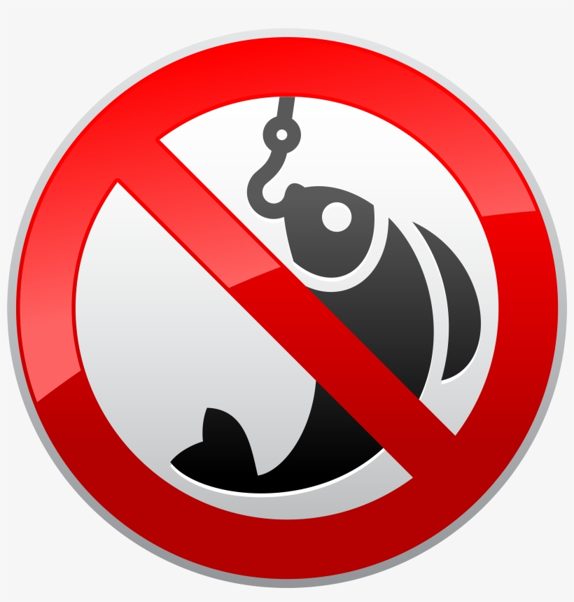 No Fishing Prohibition Png Clipart - No Fishing Sign, transparent png #7290