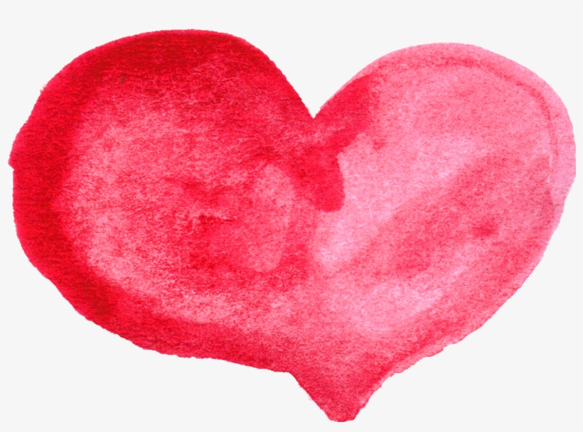 Red Watercolor Heart - Water Colour Heart Png, transparent png #7358