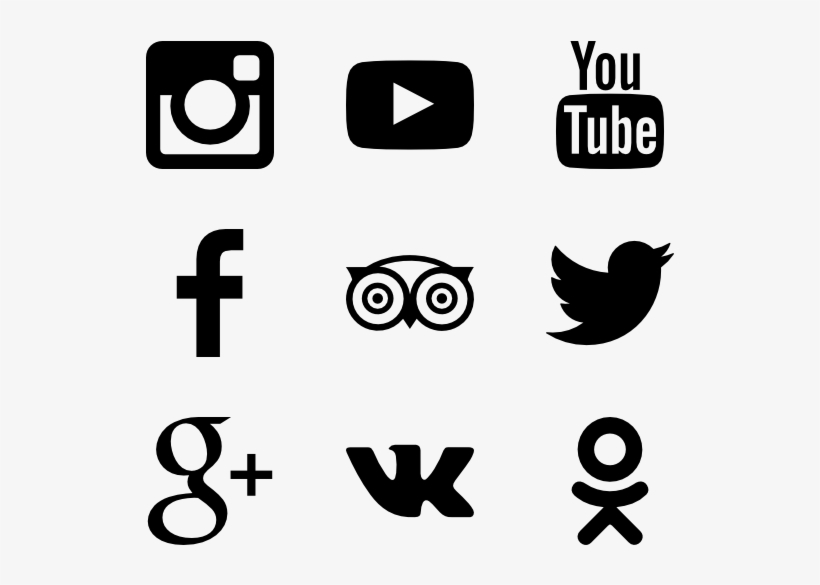 Social Icons - Black Social Icon Pack, transparent png #7401