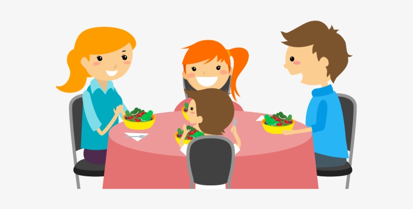 Cartoon Family Of 3 Eating Dinner For Kids - Family Dinner Cartoon Png -  Free Transparent PNG Download - PNGkey