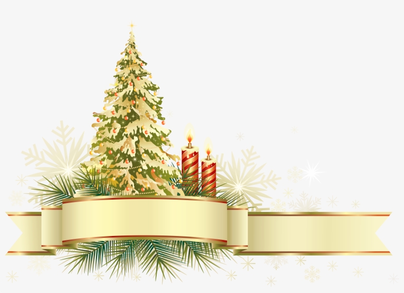 Christmas Tree With Ornaments Png Clipart, - Новогодняя Голубая Елка Вектор Png, transparent png #7595
