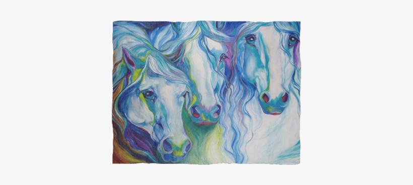 Colorful Horses - Fleece Blanket - Marcia Baldwin Artist, transparent png #7774