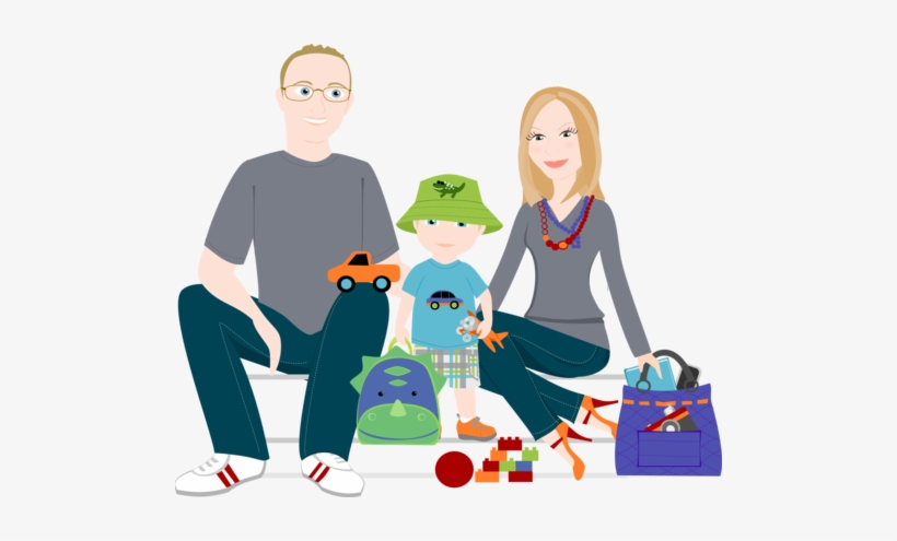 Drawing Illustration Cartoon - Cartoon Family Of 3, transparent png #783