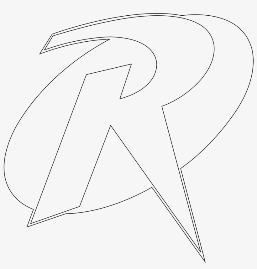 Wonder Woman Logo Outline - Robin Logo Coloring Page, transparent png #7920