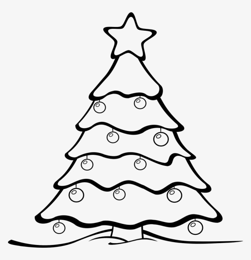 20 Dibujos De Navidad Para Imprimir Y Colorear - X Mas Tree Drawing - Free  Transparent PNG Download - PNGkey