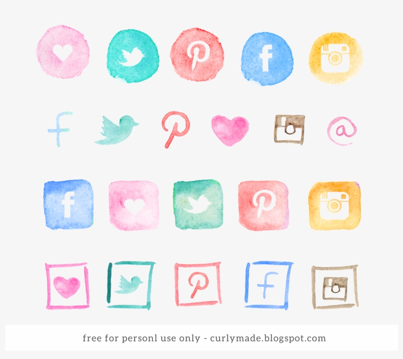 Social Media Logos 48 Free Icons Svg Eps Psd Png Files,social - Social Media Icons Watercolor Png, transparent png #8202