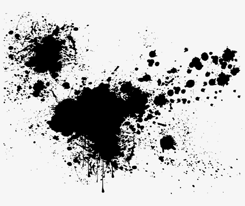 Black Splat Png - Paint Splash Black And White, transparent png #8205