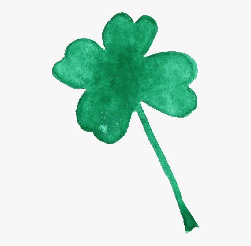 Free Download - Watercolor Four Leaf Clover Png Free, transparent png #8288