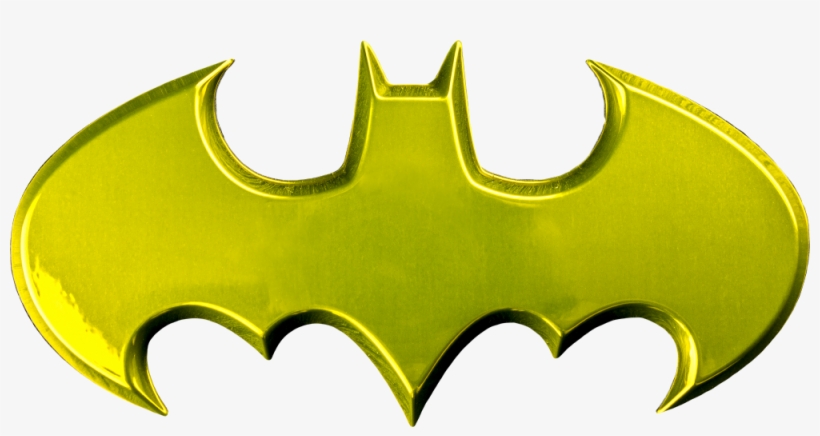 Batman Logo Yellow Chrome Premium Emblem - Batman Logo Png Transparent, transparent png #8395