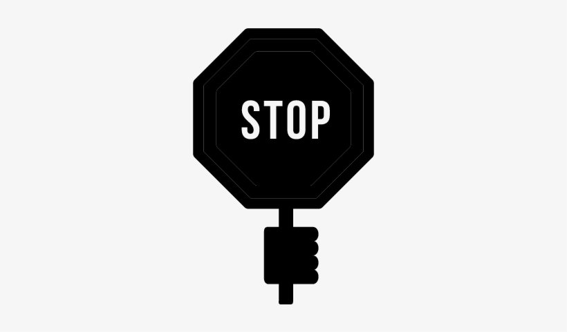 Hand Holding Up A Stop Sign Vector - Icon, transparent png #8426