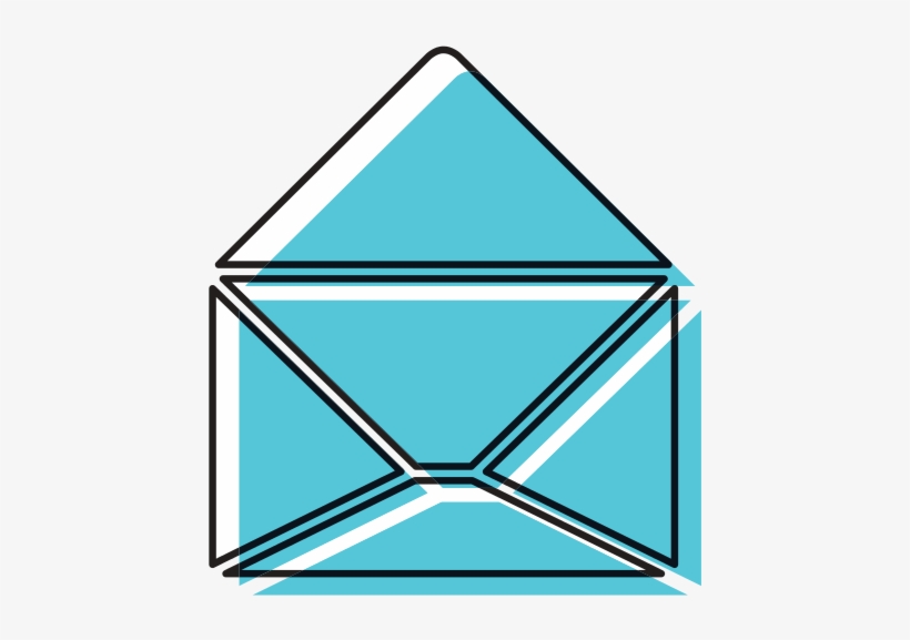 Blue Watercolor Silhouette Of Opened Envelope - Vector Graphics, transparent png #8452