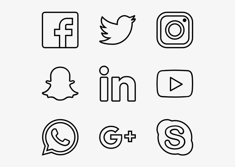 Social Media Logos White Png - Transparent Social Media Png, transparent png #8481