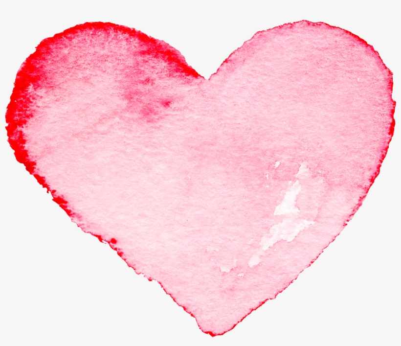 Watercolor Painting Heart - Pink Watercolor Heart Png, transparent png #8532