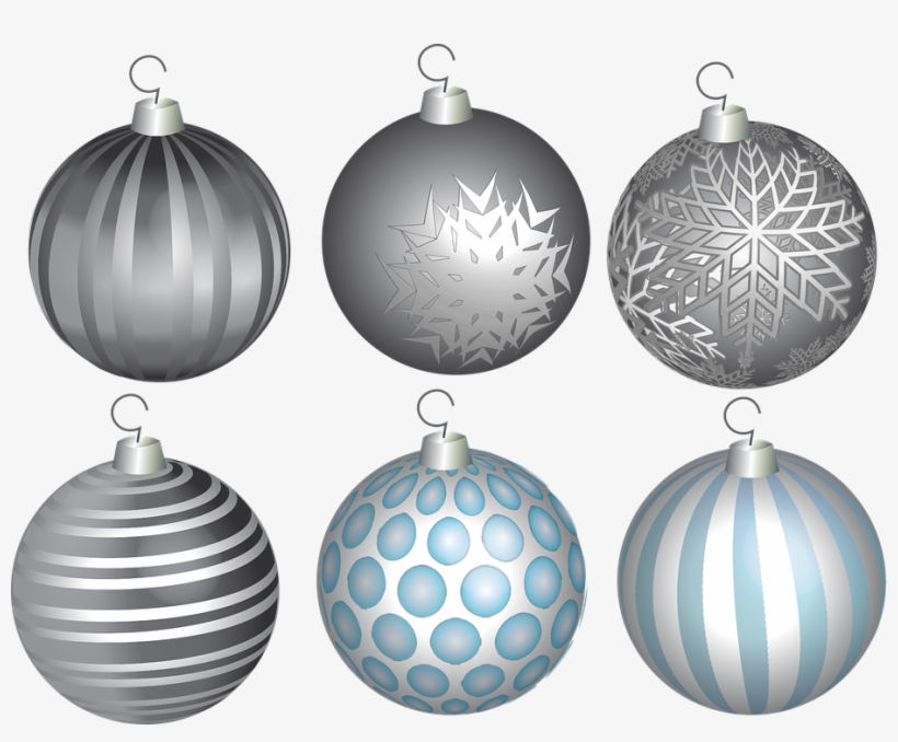 Christmas, Holiday, Ball, Tree, Ornament, Winter, Xmas - Bola De Natal Prata Png, transparent png #8578