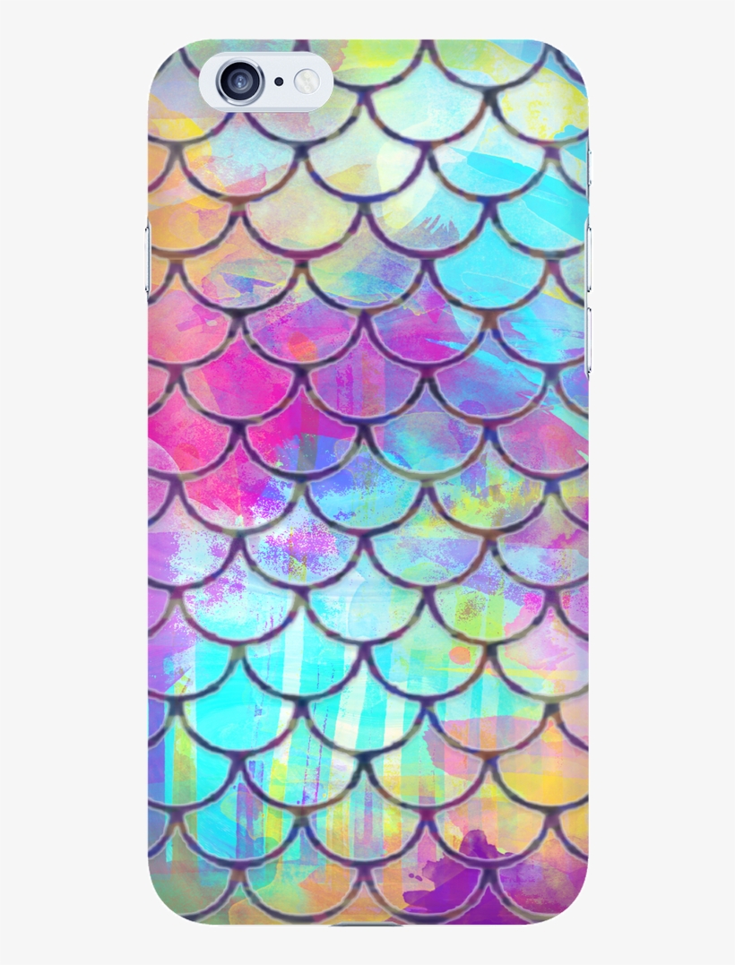 Watercolor Mermaid Scales Phone Case, transparent png #8606