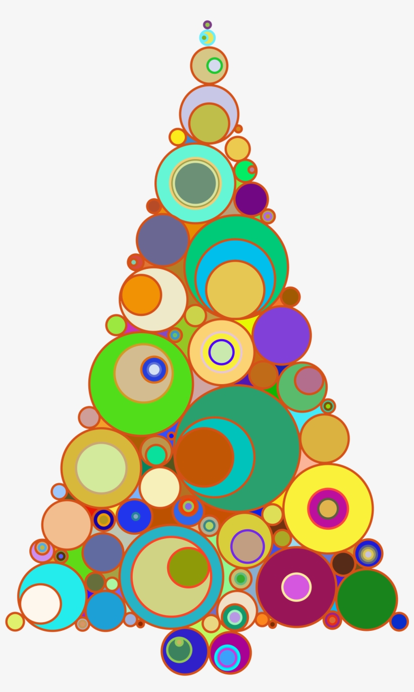 Colorful Abstract Circles Christmas Tree - Abstract Christmas Tree Clipart, transparent png #8754