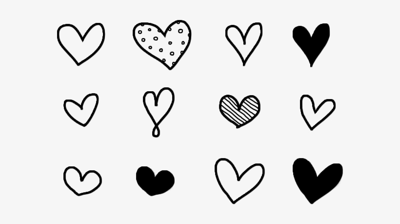 Hearts Clipart Rain - Doodle Heart Clip Art, transparent png #8782