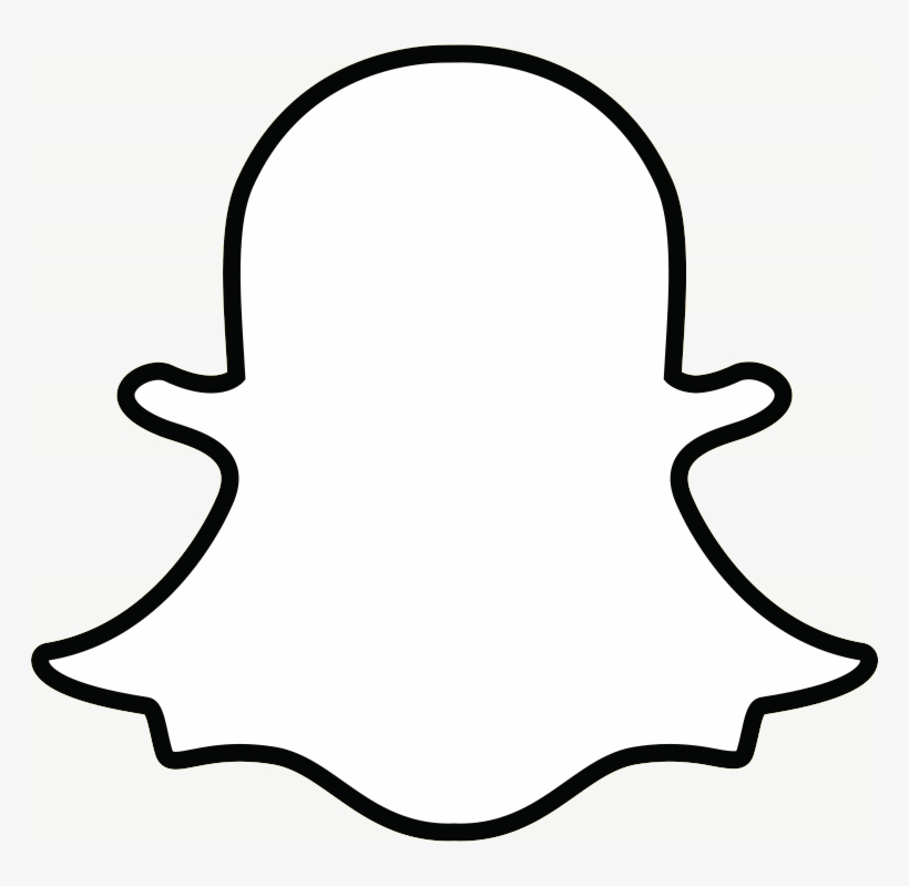 Snapchat Ghost Outline Transparent Png - White Snapchat Logo, transparent png #8806