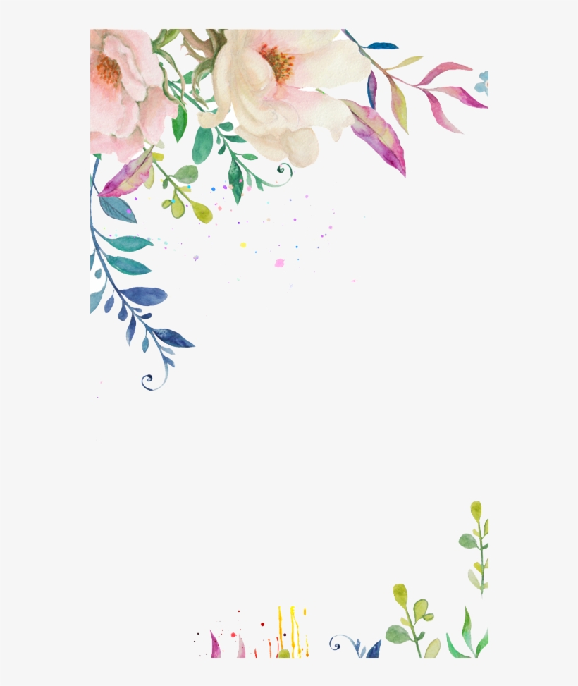 White Watercolor Flower Png - Pastel Flower Border Png, transparent png #9186