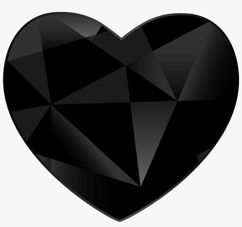 Black Gem Heart Png Clipart - Clip Art, transparent png #9284