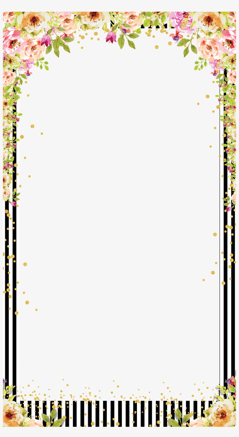 Watercolor Floral Striped Bridal Shower Snapchat Filter - Bridal Shower Snapchat Filter, transparent png #9340