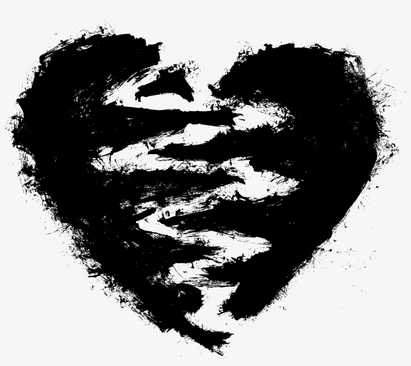 Black Heart Free Png Image - Black Broken Heart Png, transparent png #9474