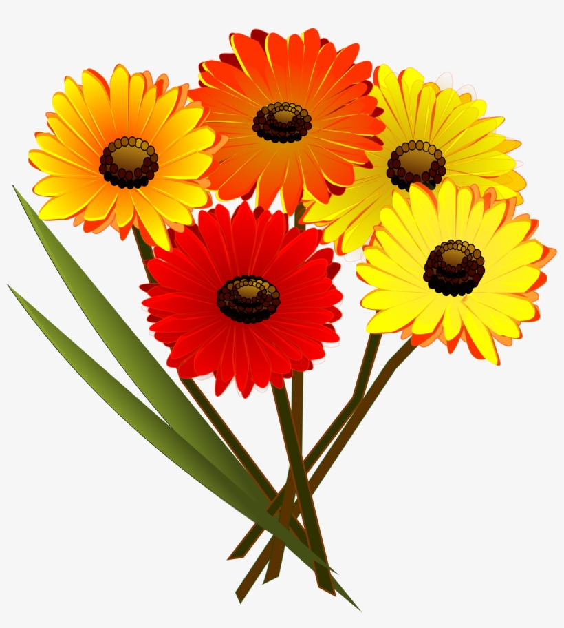 Daisy Clipart Flower Bunch - Clip Art Bunch Of Flowers, transparent png #9557