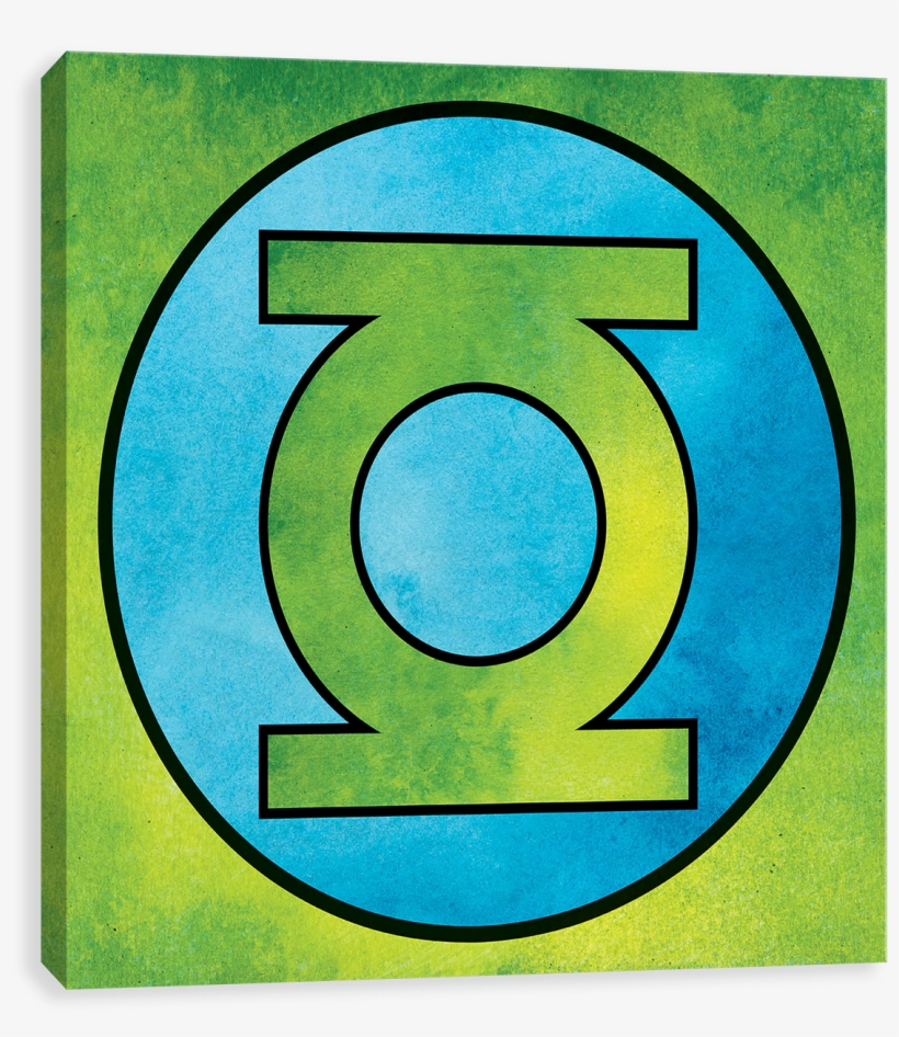 Green Lantern Watercolor - Circle, transparent png #9733