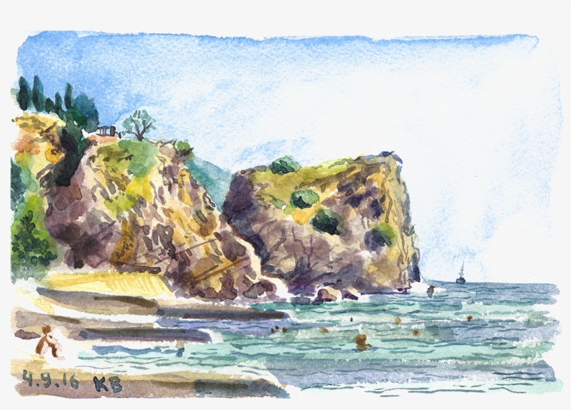 Graphic Free Download Sea Rock Poster Painted Marine - Rock, transparent png #9759