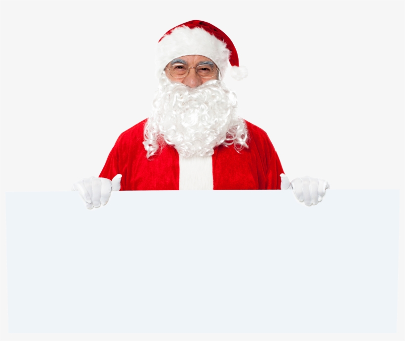 Santa Claus Holding Banner, transparent png #10230