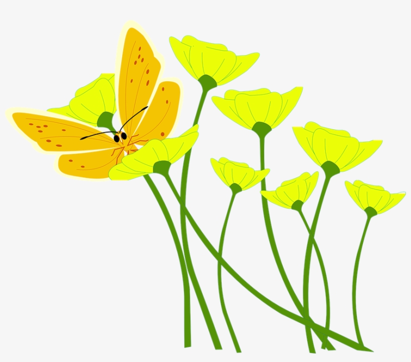 Spring Flowers Vector Png Image Royalty Free - Yellow Flowers Clip Art, transparent png #10349