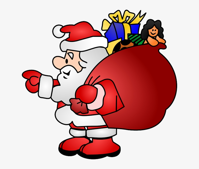 Santa Claus Clip Art - Pere Noel Avec Hotte, transparent png #10482