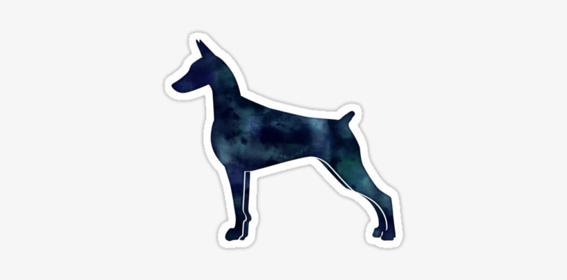 Doberman Pinscher Black Watercolor Silhouette By Tripoddogdesign - Dobermann, transparent png #10703