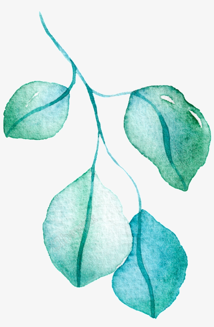 Green Branch Leaf Watercolor Hand - Watercolor Painting, transparent png #10847