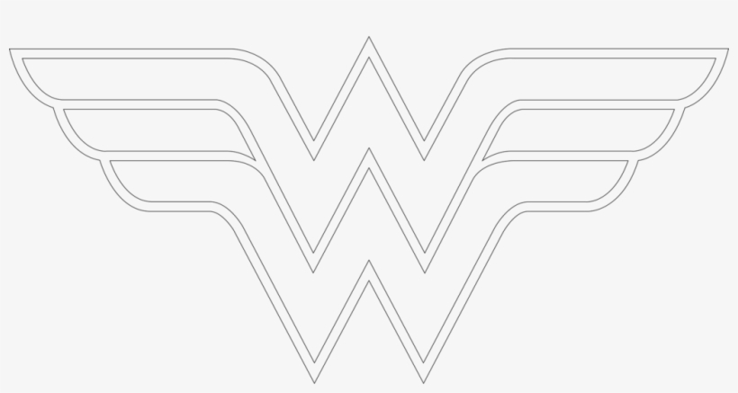 How To Draw Wonder Woman Logo Outline - Logo Printable Wonder Woman Template, transparent png #11013