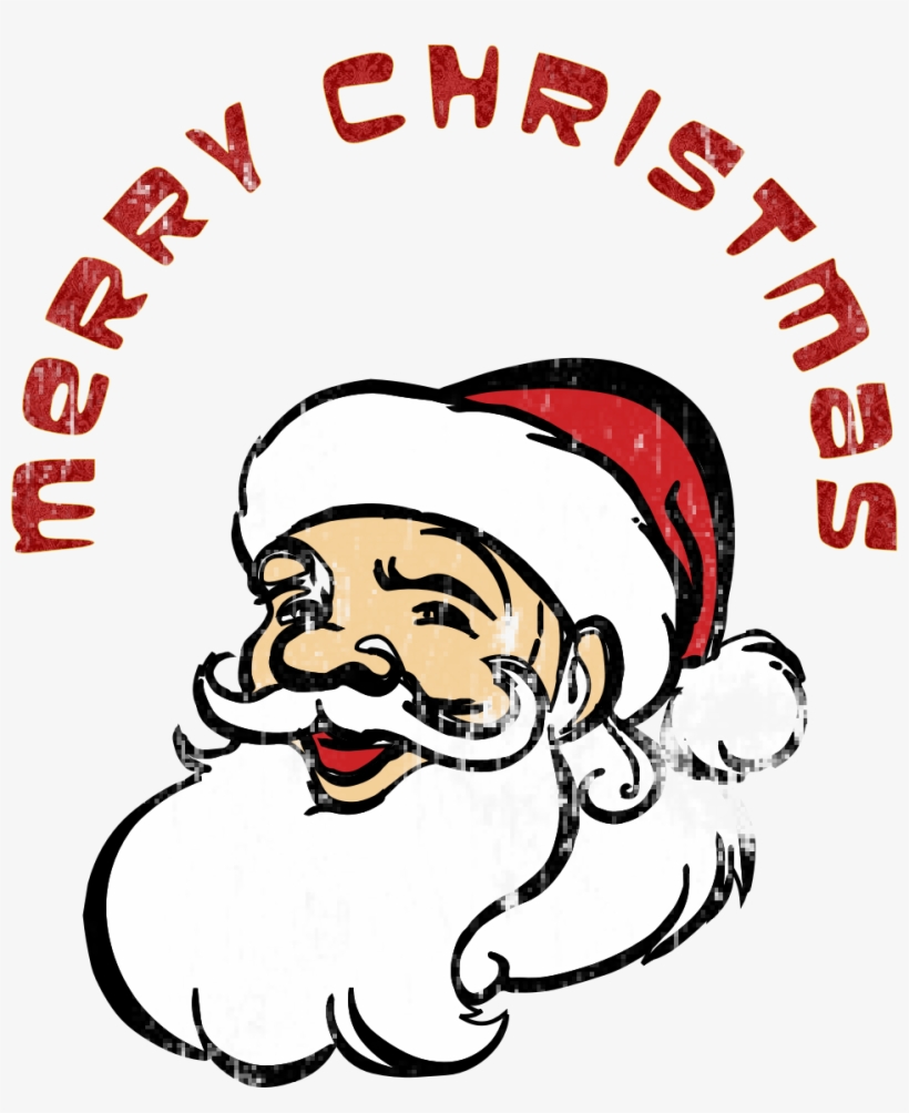 Merry Christmas Santa Claus Jpg Black And White Download - Santa Claus With Merry Christmas, transparent png #11197