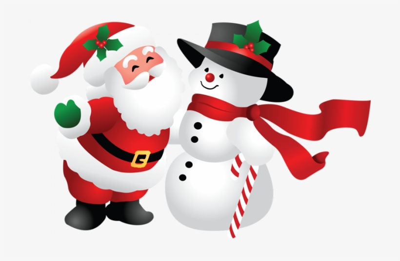 Snowman And Santa Claus Png - Pere Noel Et Bonhomme De Neige, transparent png #11219