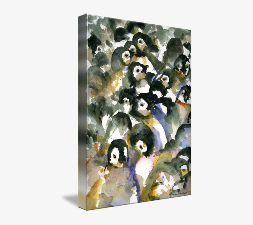 Penguin Nursery Ii, Abstract Watercolor Art By Miriam - Watercolor Painting, transparent png #11848