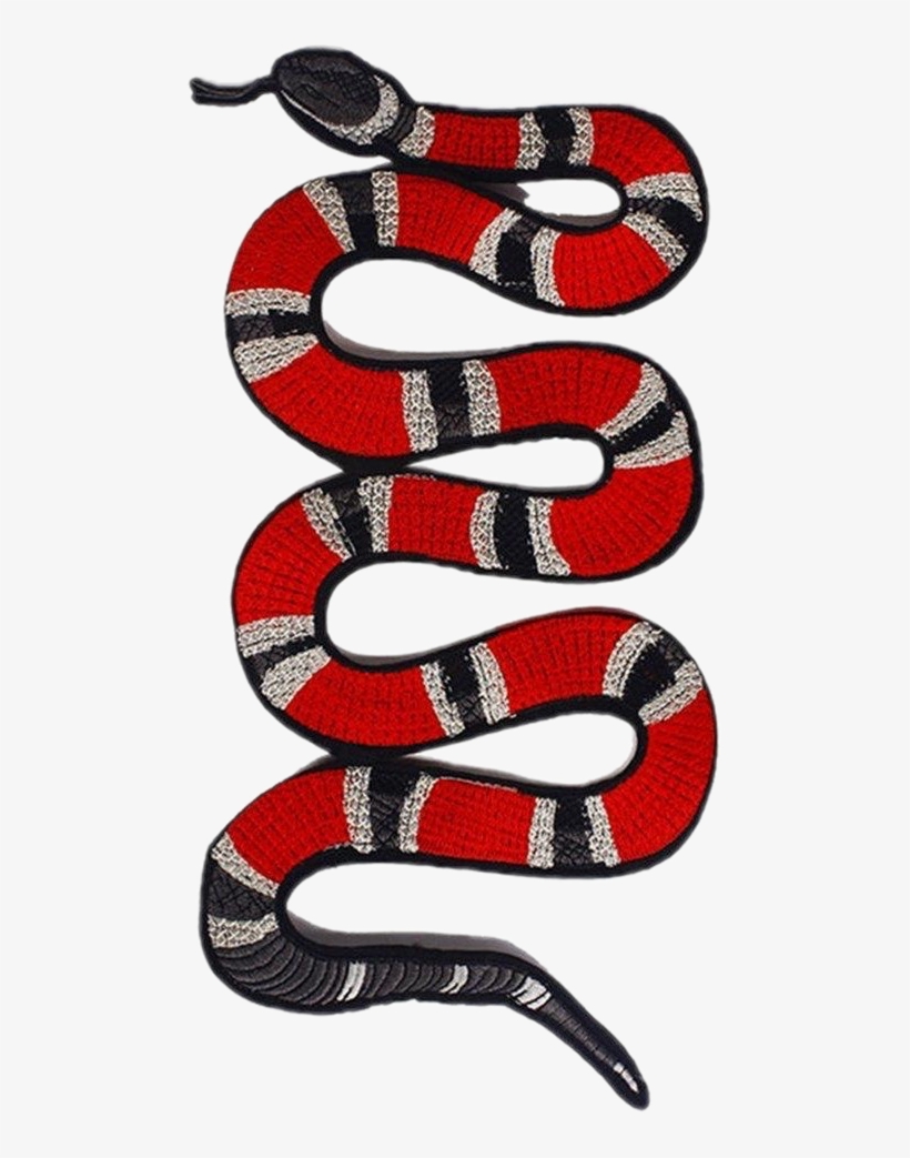 Gucci Snake Png Picture - Snake Flower Embroidered Applique Patch Vintage Animal, transparent png #11889