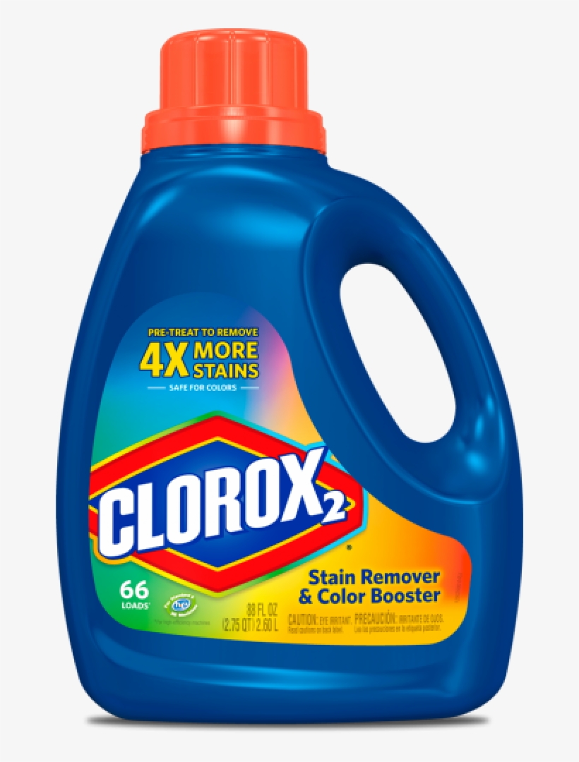 Non Chlorine Bleach Liquid Stain Remover - Clorox 2 Stain Remover And Color Booster, Original, transparent png #11909