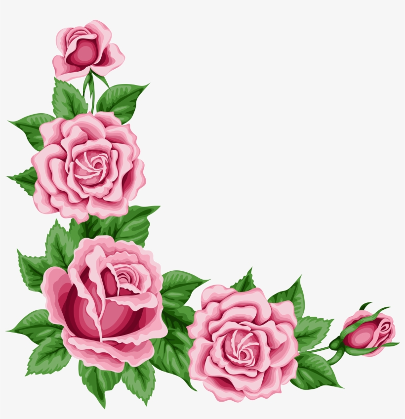 Roses Corner Decoration Png Clipart Picture Gallery - Roses Corner Border Png, transparent png #12036