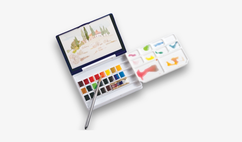 Pn697 - Holbein Watercolor Paint Set : Plastic Case : 24 Half, transparent png #12329