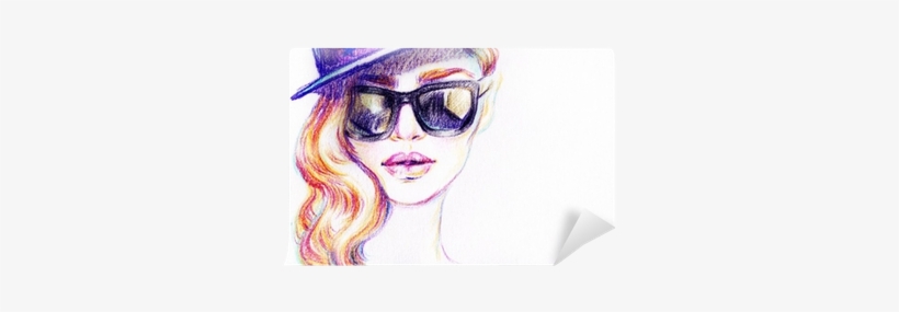 Woman In Sunglasses - Sketch, transparent png #12395