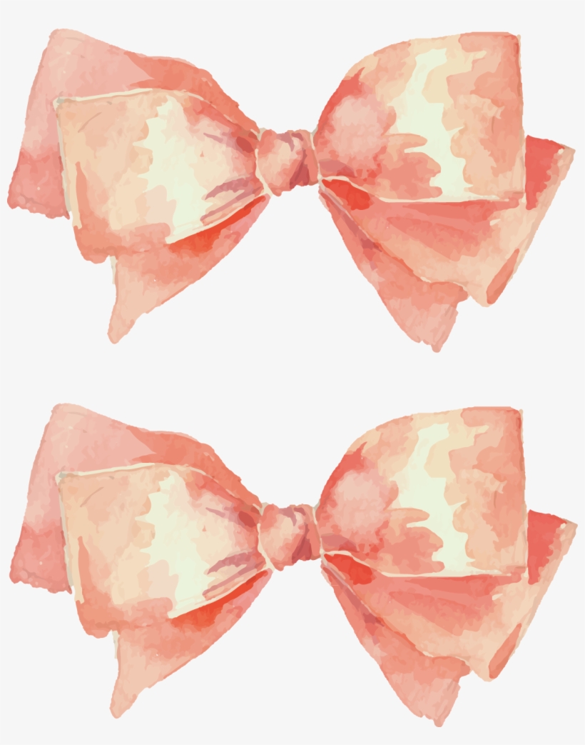 Watercolor Painting Illustration - Pink Watercolor Bow Png, transparent png #12639