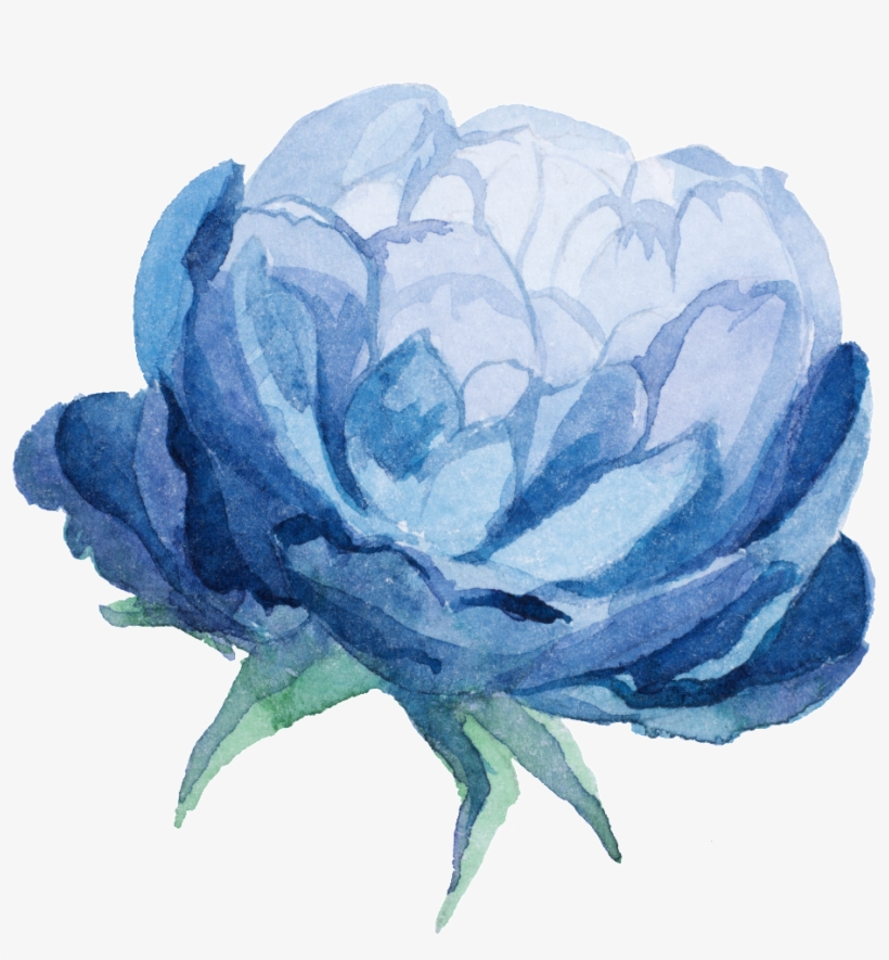 Watercolor Blue Flower Png, transparent png #12696