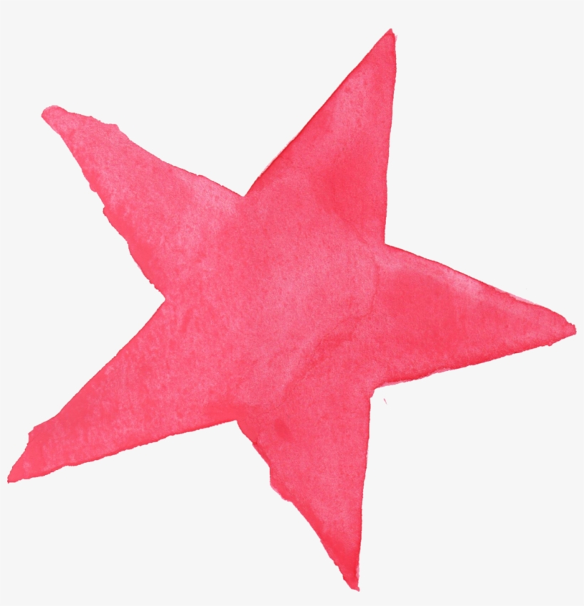 Pink Stars Png - Watercolor Star Png, transparent png #12699